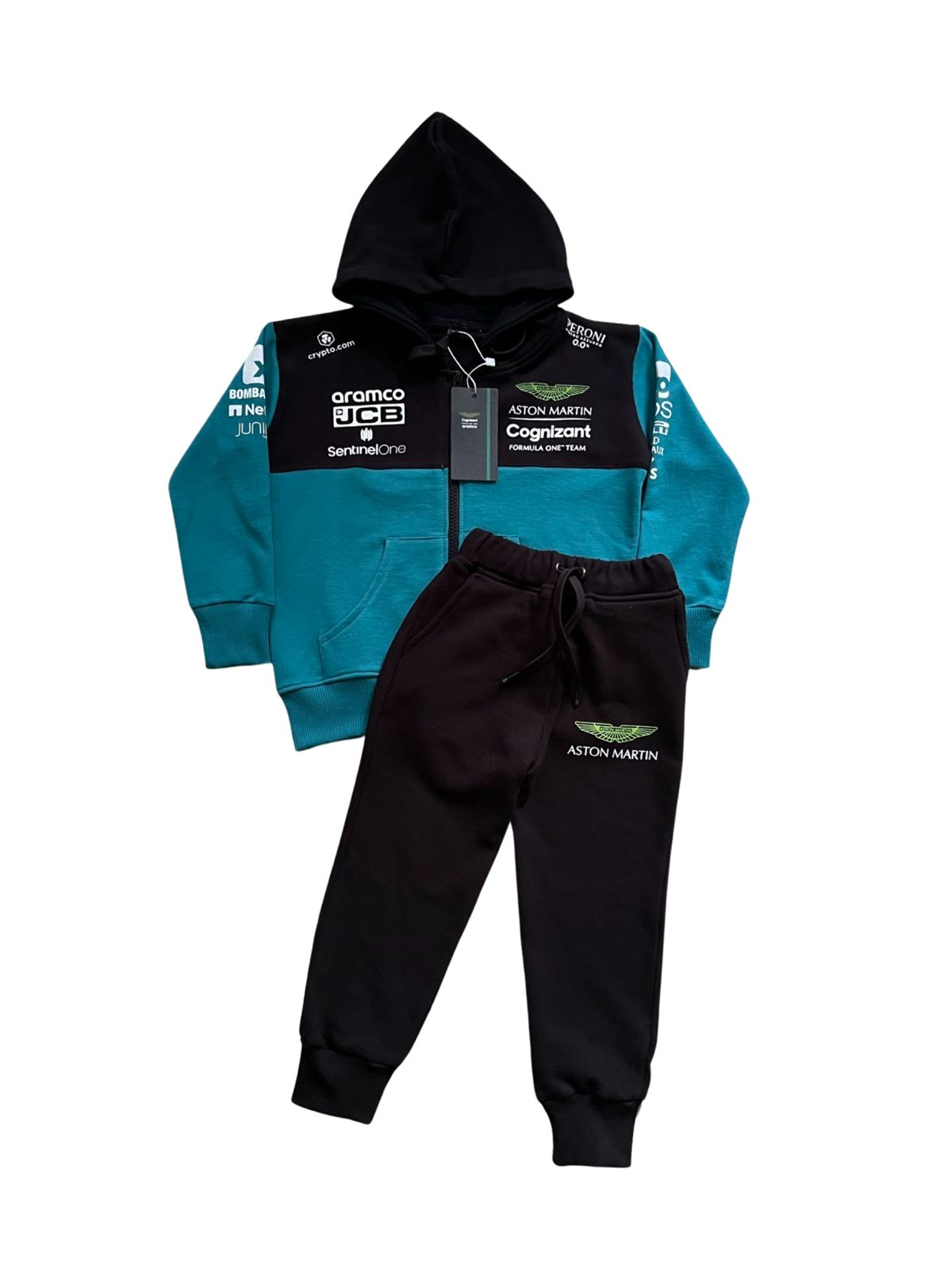 New Mercedes Racing F1 Baby Tracksuit Black Edition Sportbabies