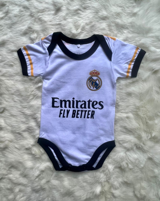 New Limited Edition Real Madrid Home soccer baby romper jersey 100% cotton 23/24