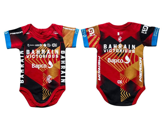 New Limited Edition Bahrain Team Victorious cycling team baby onesie season 2023/2024